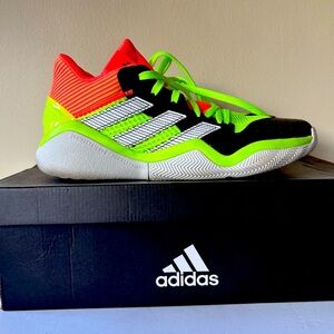 Adidas Harden Stepback J Black & Coral, neon Green Mens Size 11.5